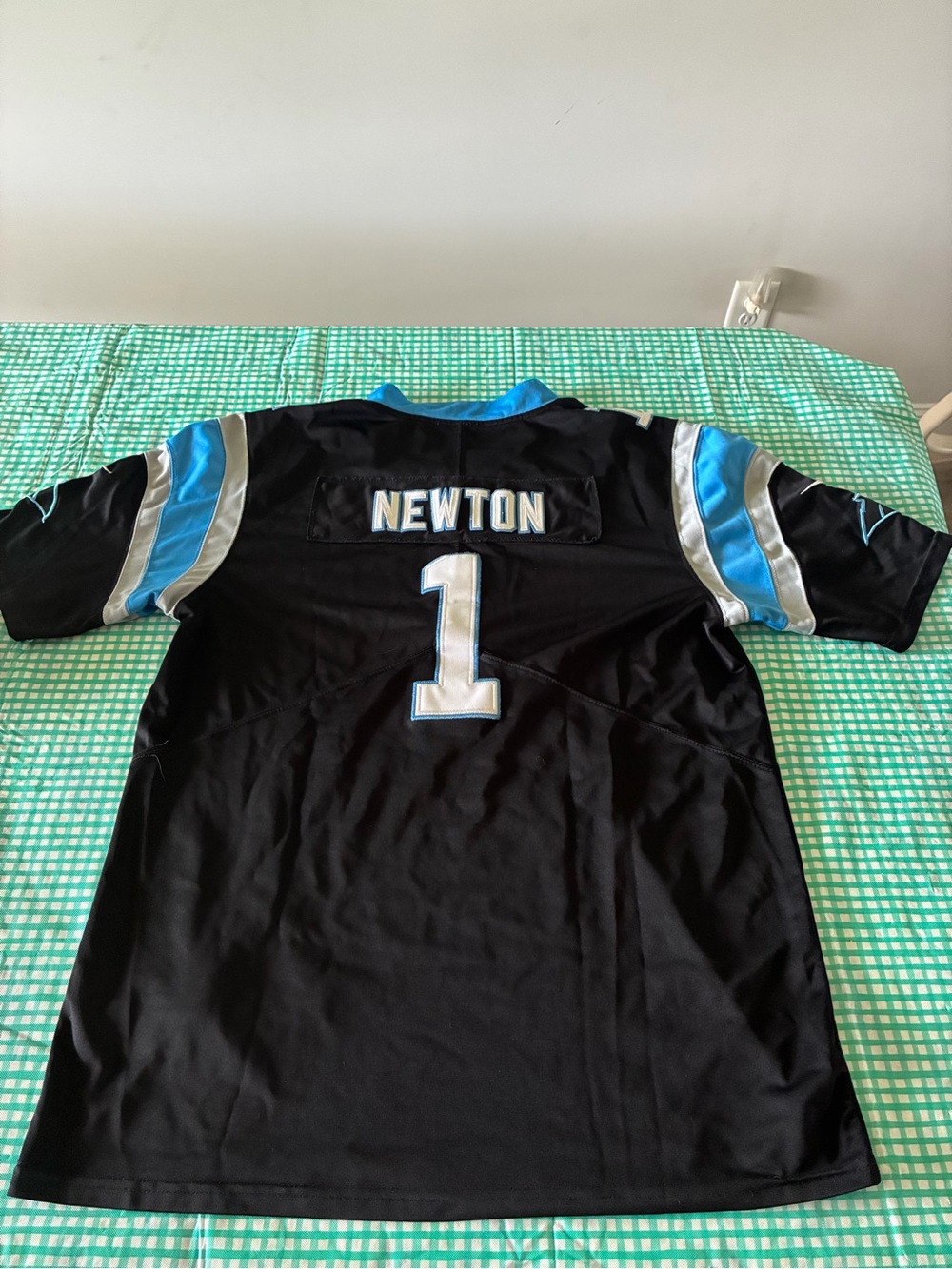 NFL Cam Newton Black and Blue Number 1 Jersey